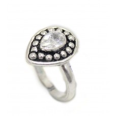 Toe Ring silver sterling 925 jewelry women's white zircon stone C 398